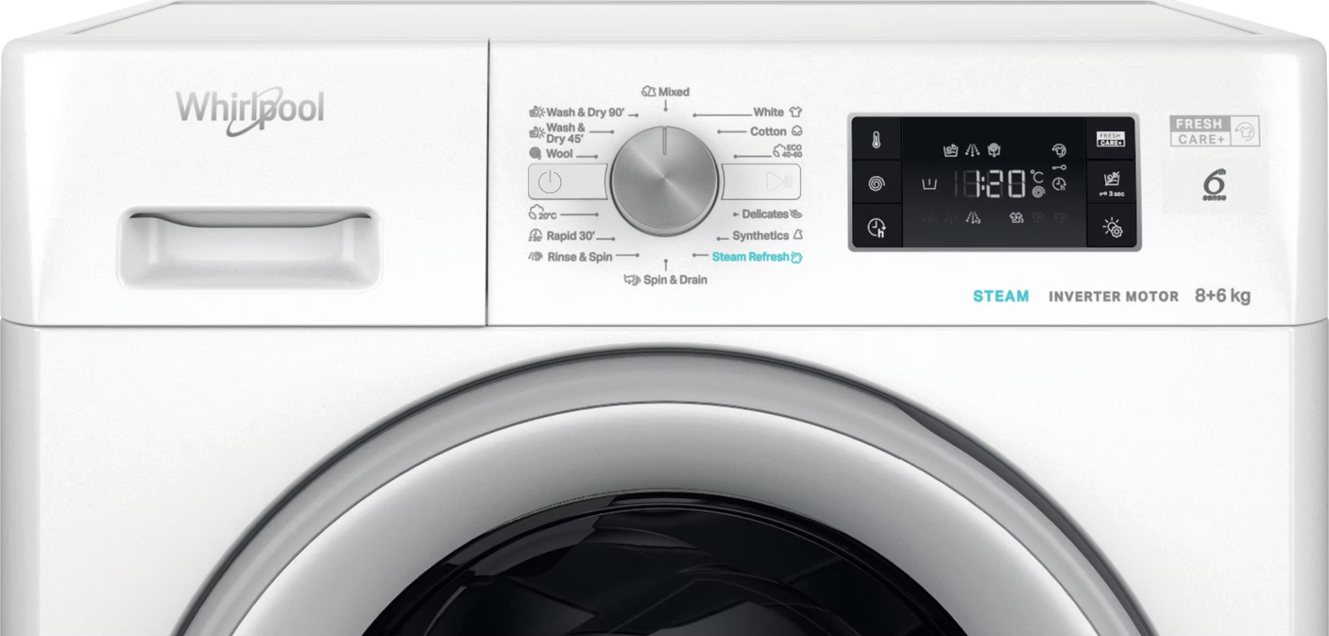 WHIRLPOOL was- droogcombinatie - FFWDB864489SVEE