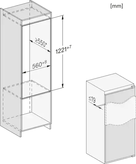 MIELE koelkast zonder vriesvak - 122cm - K7327D
