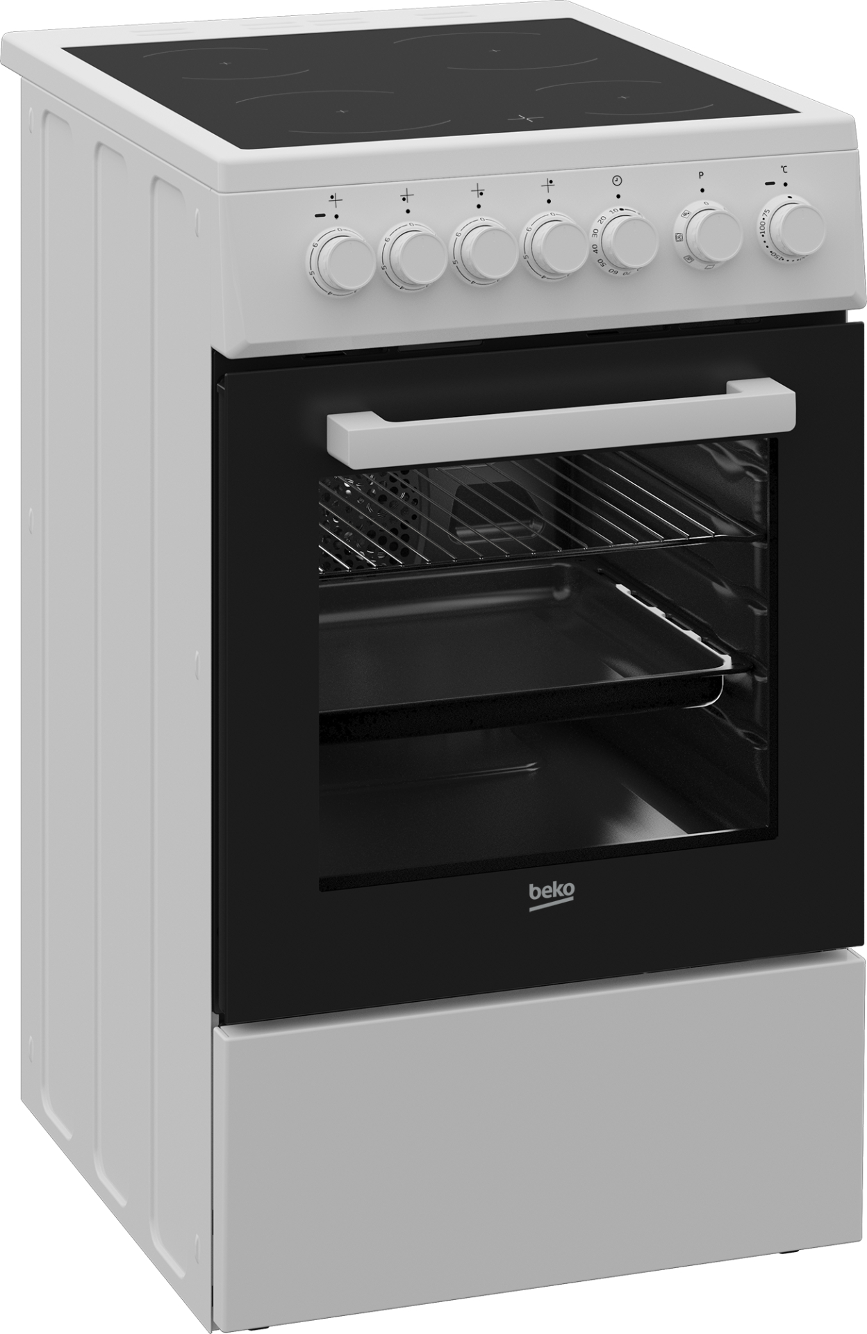 BEKO fornuis met keramische kookplaat - 50cm - FSM57100GW