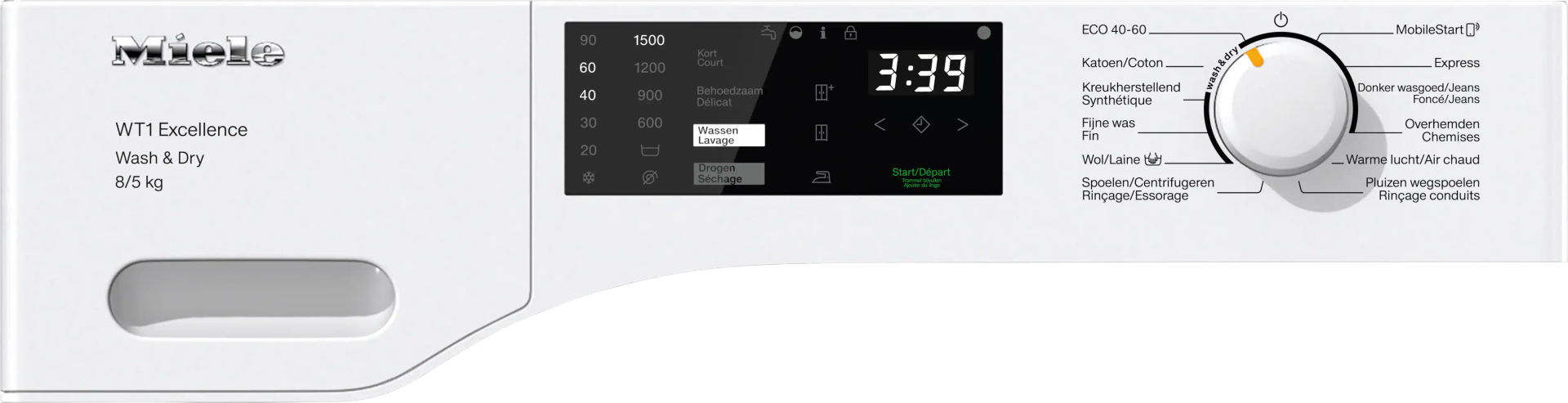 MIELE CHROME EDITION Was-droogcombinatie 5 kg - WTD165WPM