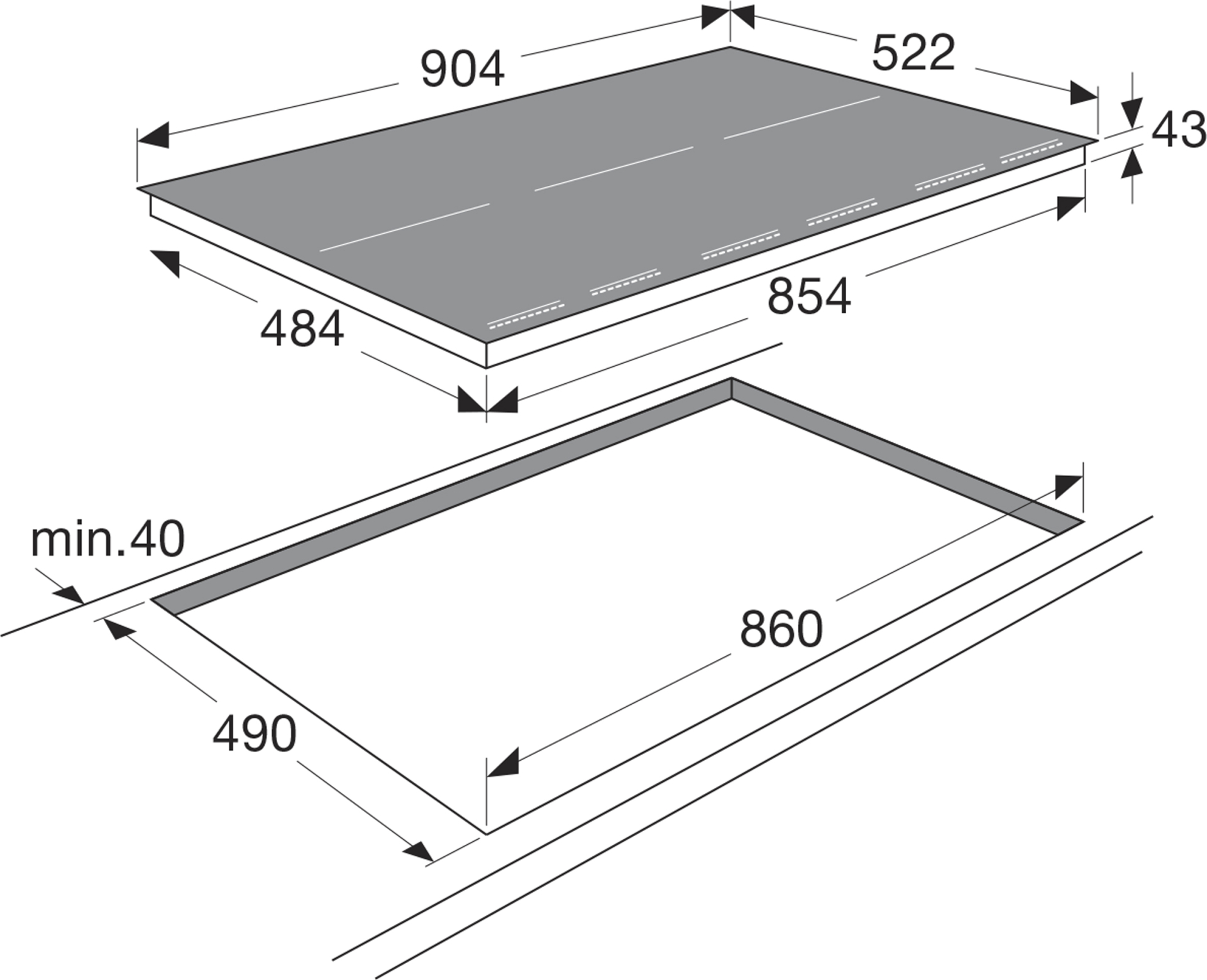 ATAG inductiekookplaat - 90cm - HI9271MV