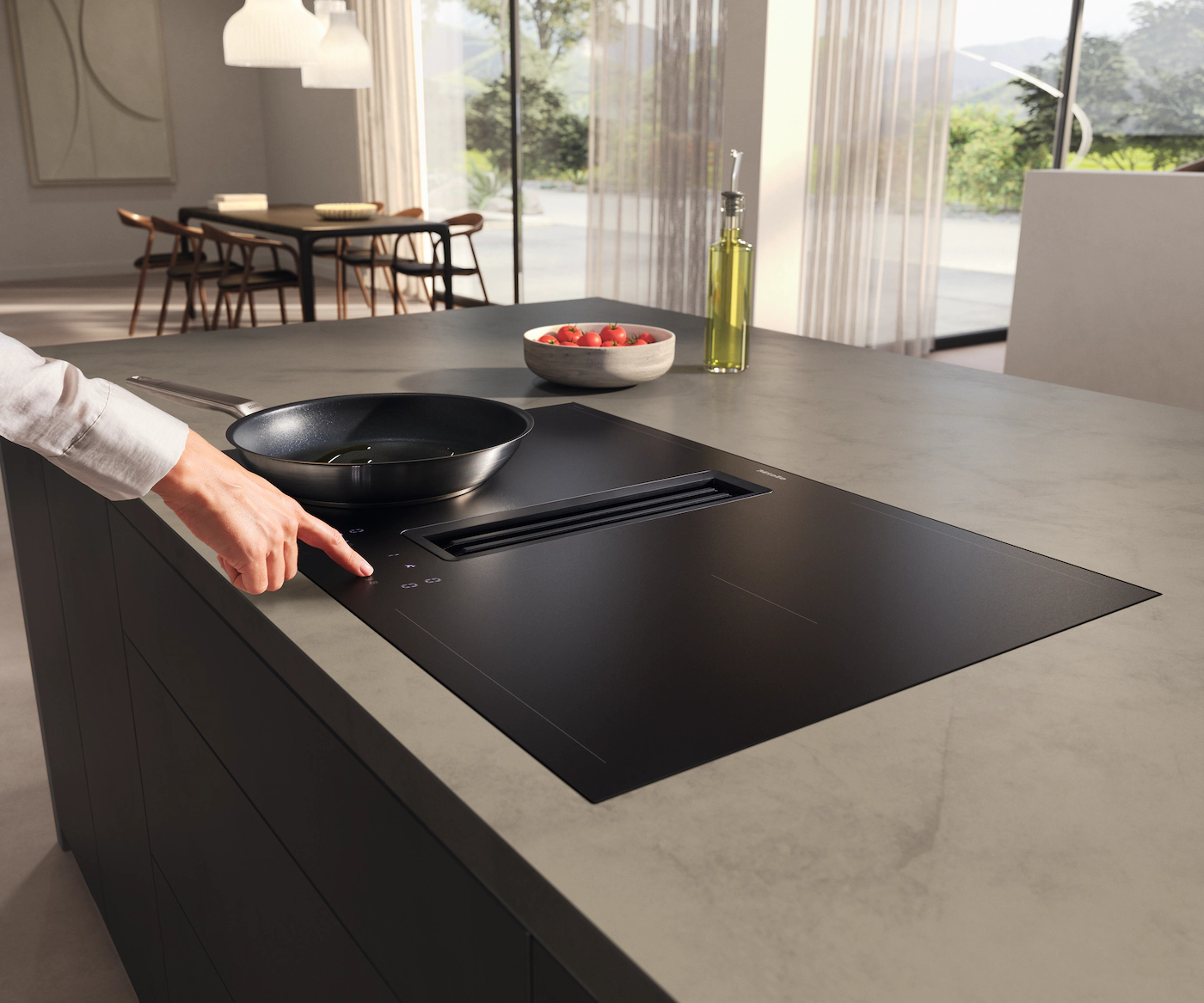MIELE kookplaat met afzuiging - 80cm - KMDA7876FLMATTFINISHMASW