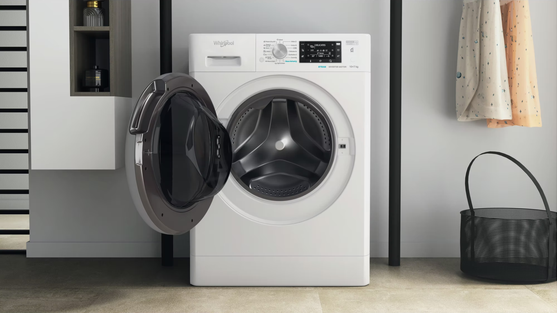 WHIRLPOOL Was-droogcombinatie 7 kg - FFWDD1076258SVEE