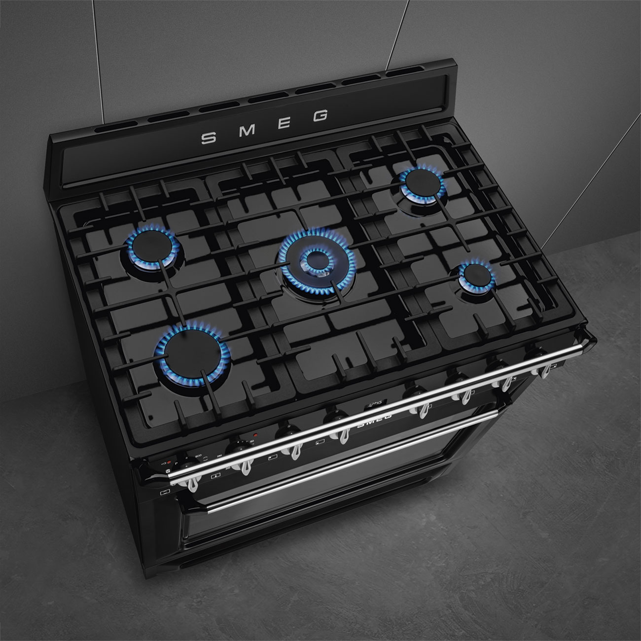 SMEG fornuis met gaskookplaat - 90cm - TR90GPBL