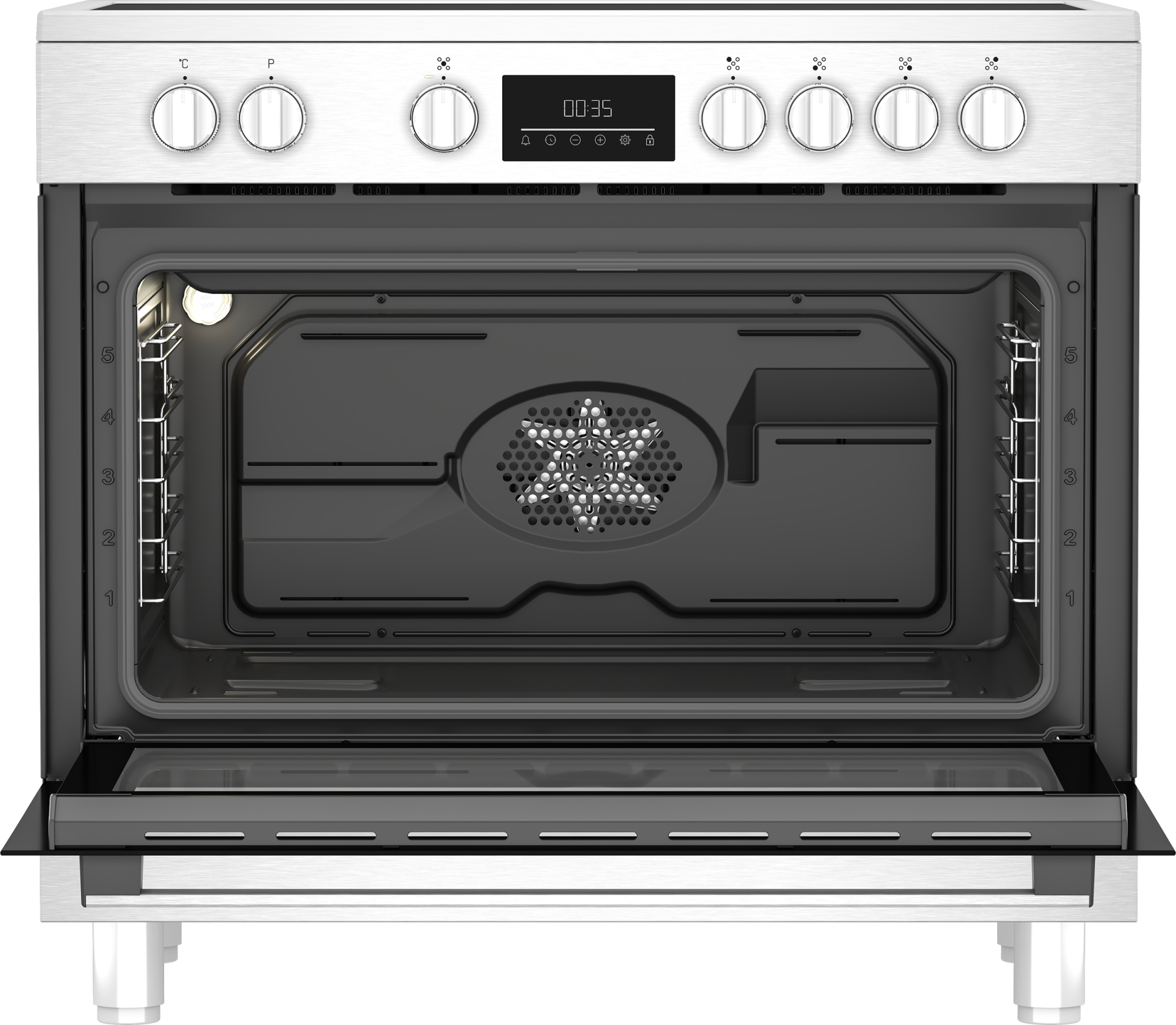 BEKO fornuis met keramische kookplaat - 90cm - BGM30203EX
