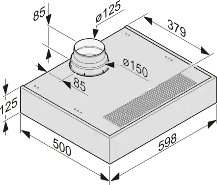 MIELE onderbouw dampkap - 60cm - DA1260BW