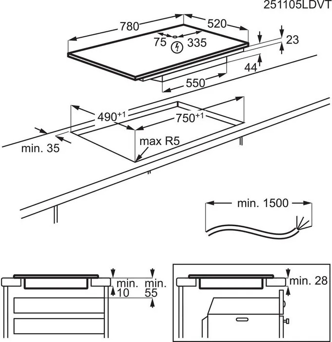 AEG 6000 inductiekookplaat - 80cm - TO84IB0BFB