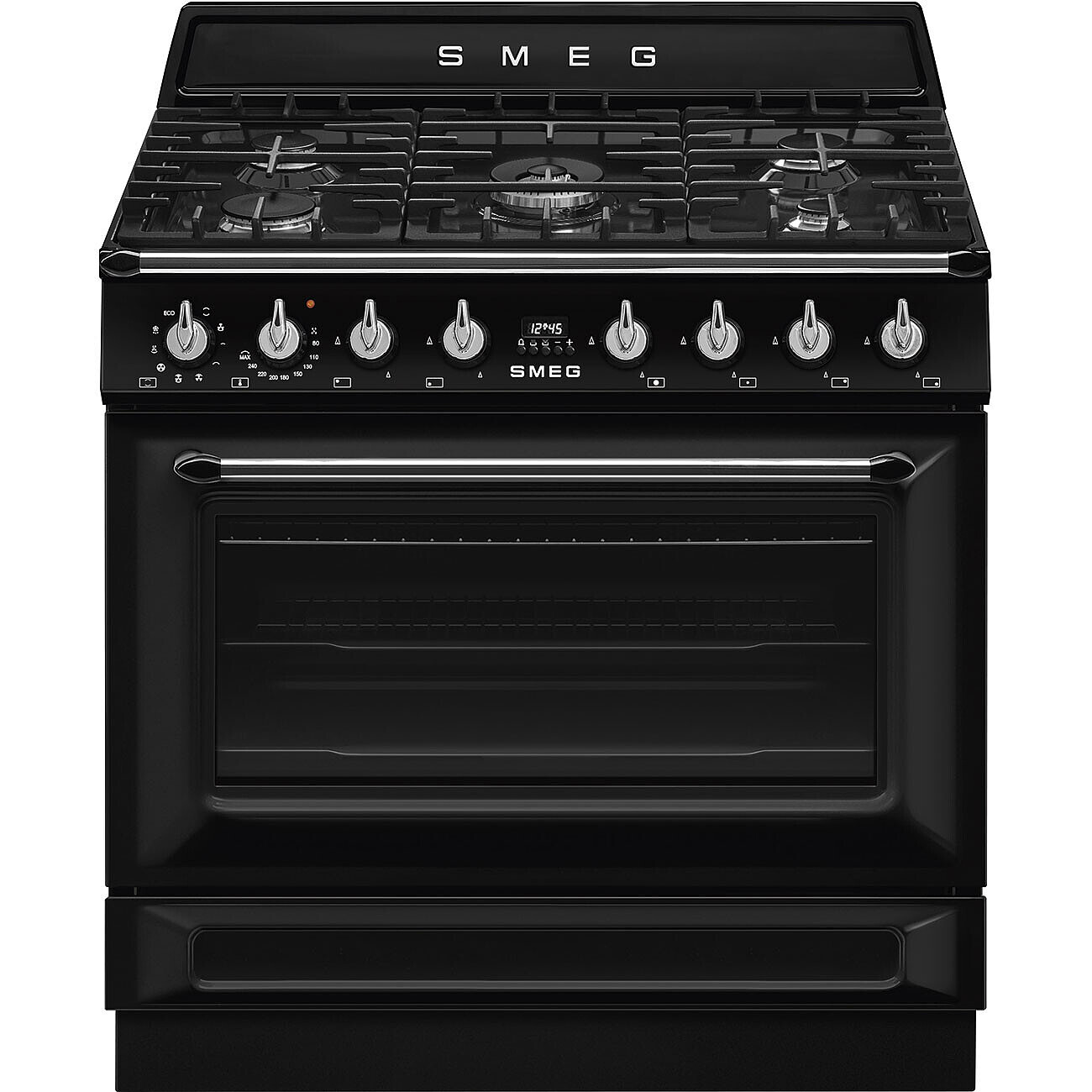 SMEG TR90GMBL fornuis met gaskookplaat - 90cm