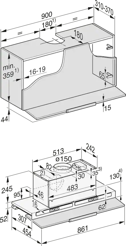 MIELE telescopische dampkap - 90cm - DAS8930EDST