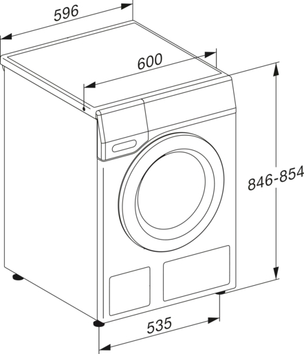 MIELE STANDARD CHROME EDITION was- droogcombinatie - WTW870WPM