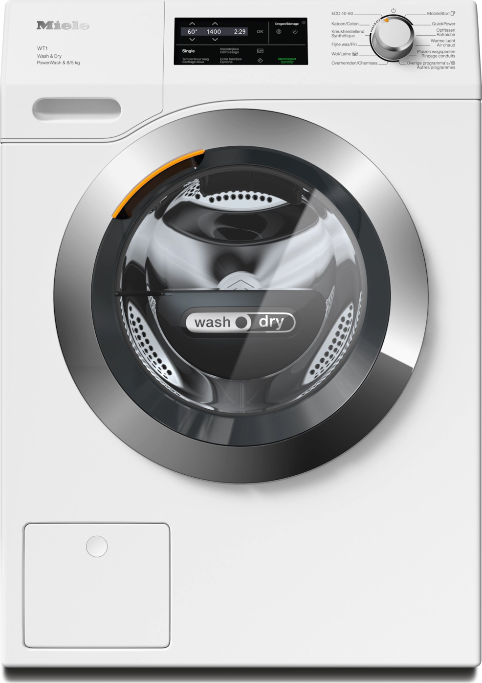 MIELE STANDARD CHROME EDITION Was-droogcombinatie 5 kg - WTI370WPM
