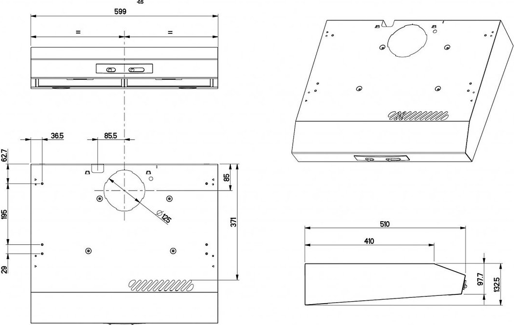 BEKO inbouwgroep - 60cm - HNS61210XH