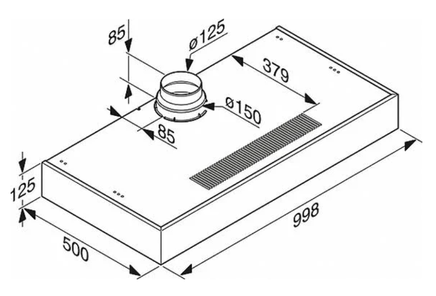 MIELE onderbouw dampkap - 100cm - DA1200