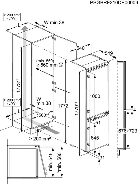 AEG 7000 Inbouw koel-vriescombinatie - OSC7C181DS