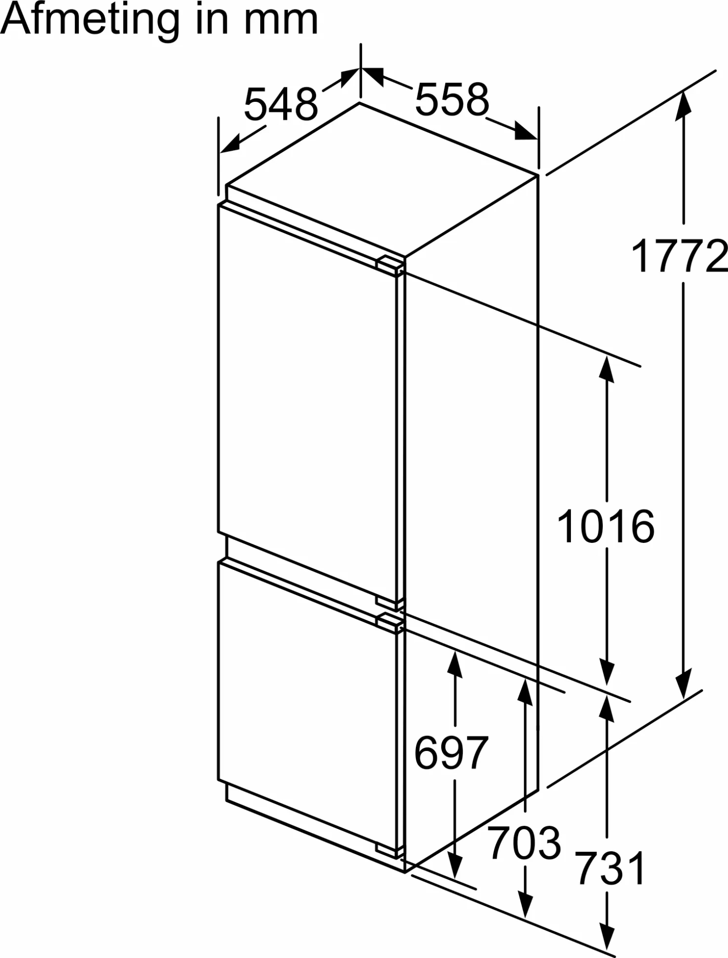 BOSCH SERIE 6 Inbouw koel-vriescombinatie - KIN86EDD0