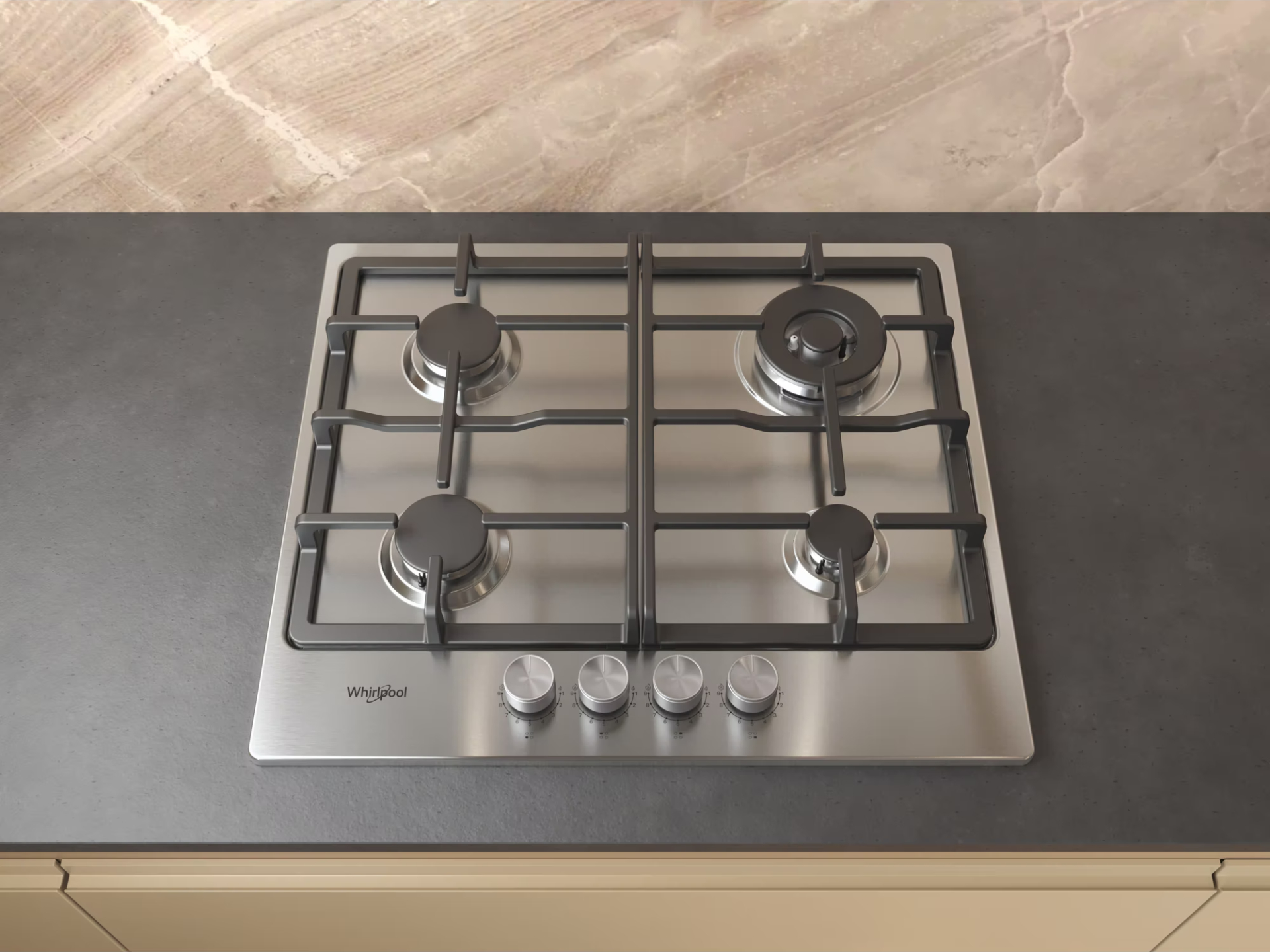 WHIRLPOOL gaskookplaat - 58cm - TKRL661IXEU