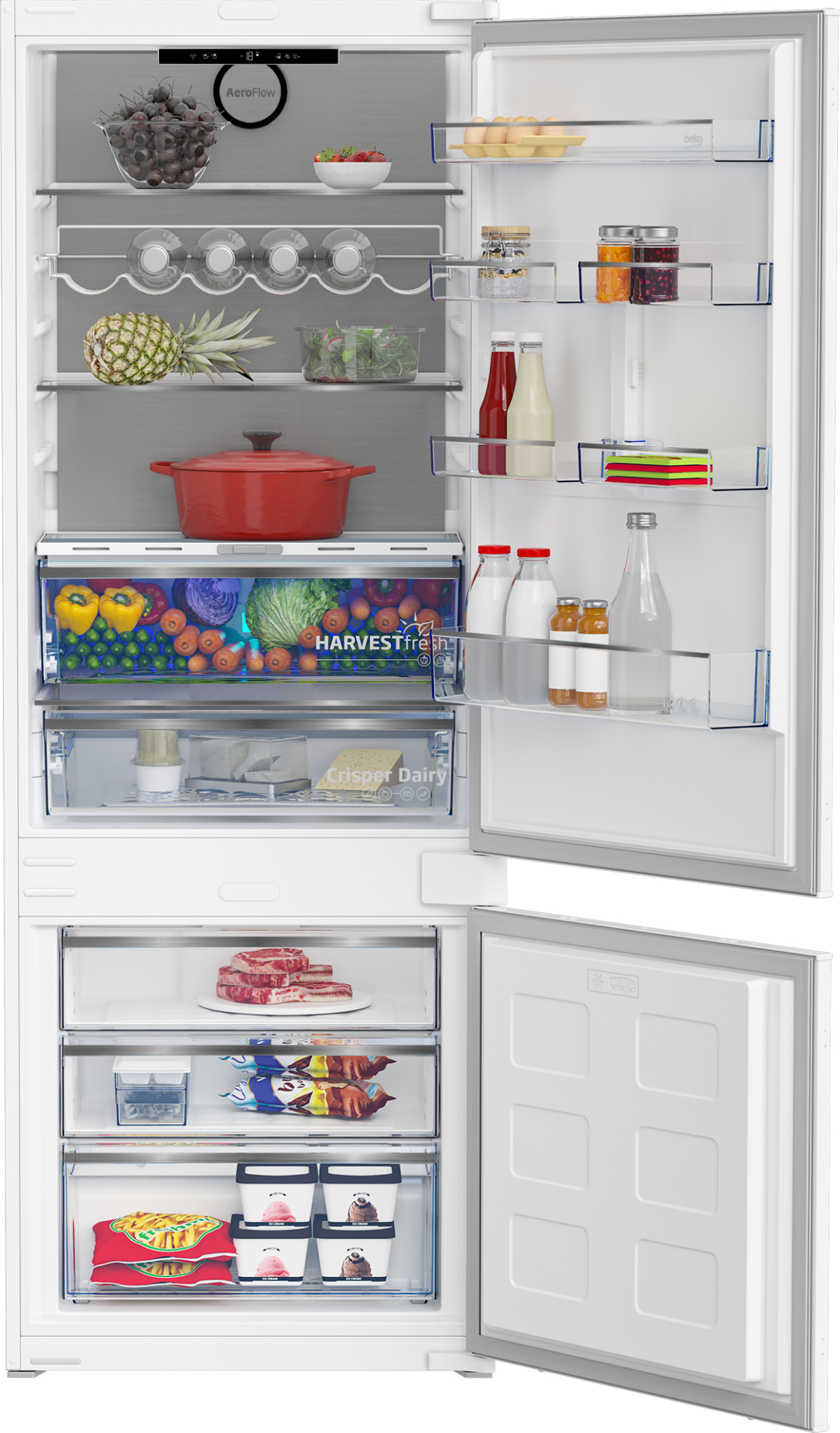 BEKO koel-/vriescombinatie - 193cm - BCNE400E50SHN