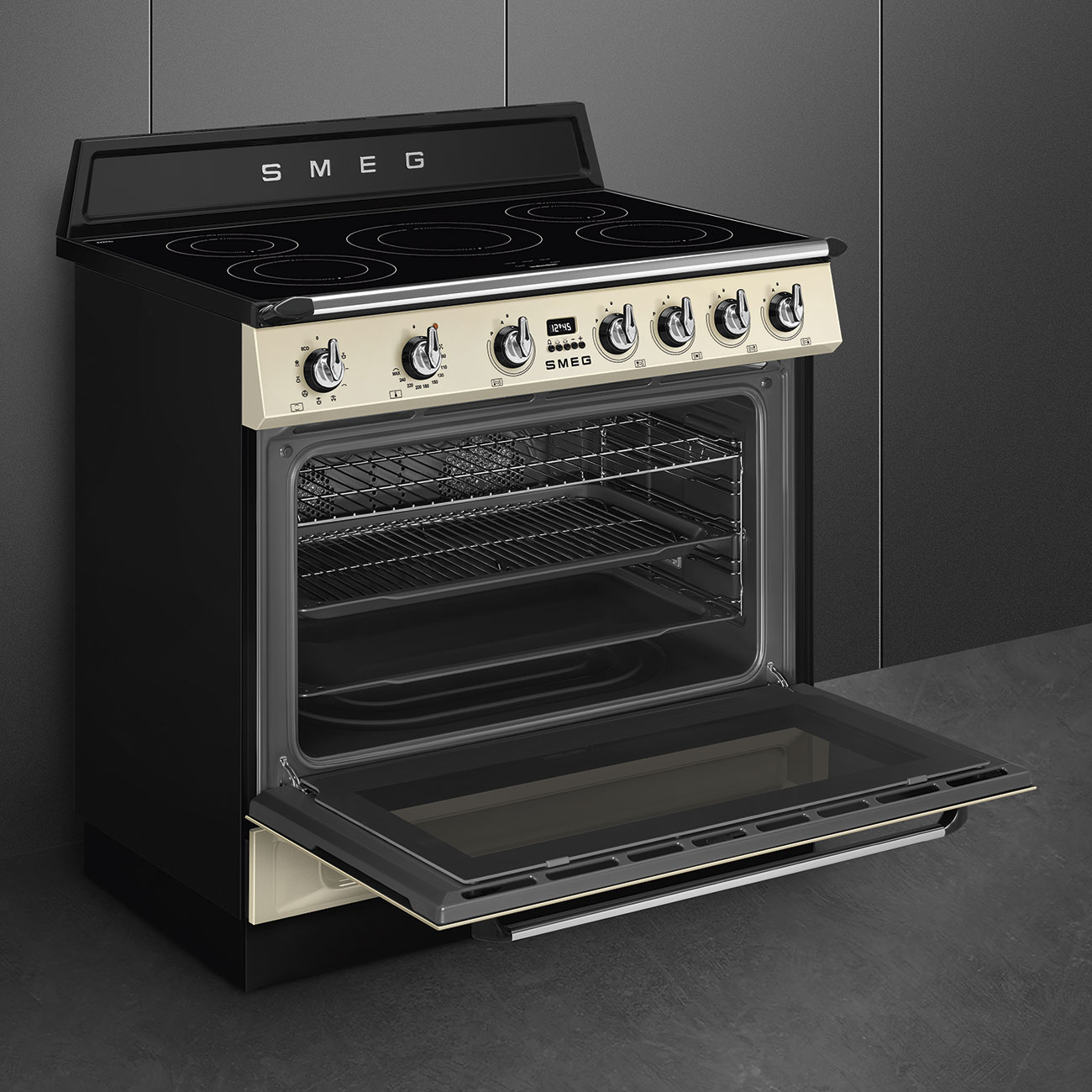 SMEG fornuis met inductie kookplaat - 90cm - TR90IMP