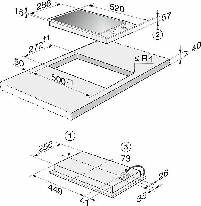 MIELE PROLINE inductiekookplaat - domino - CS1212-1