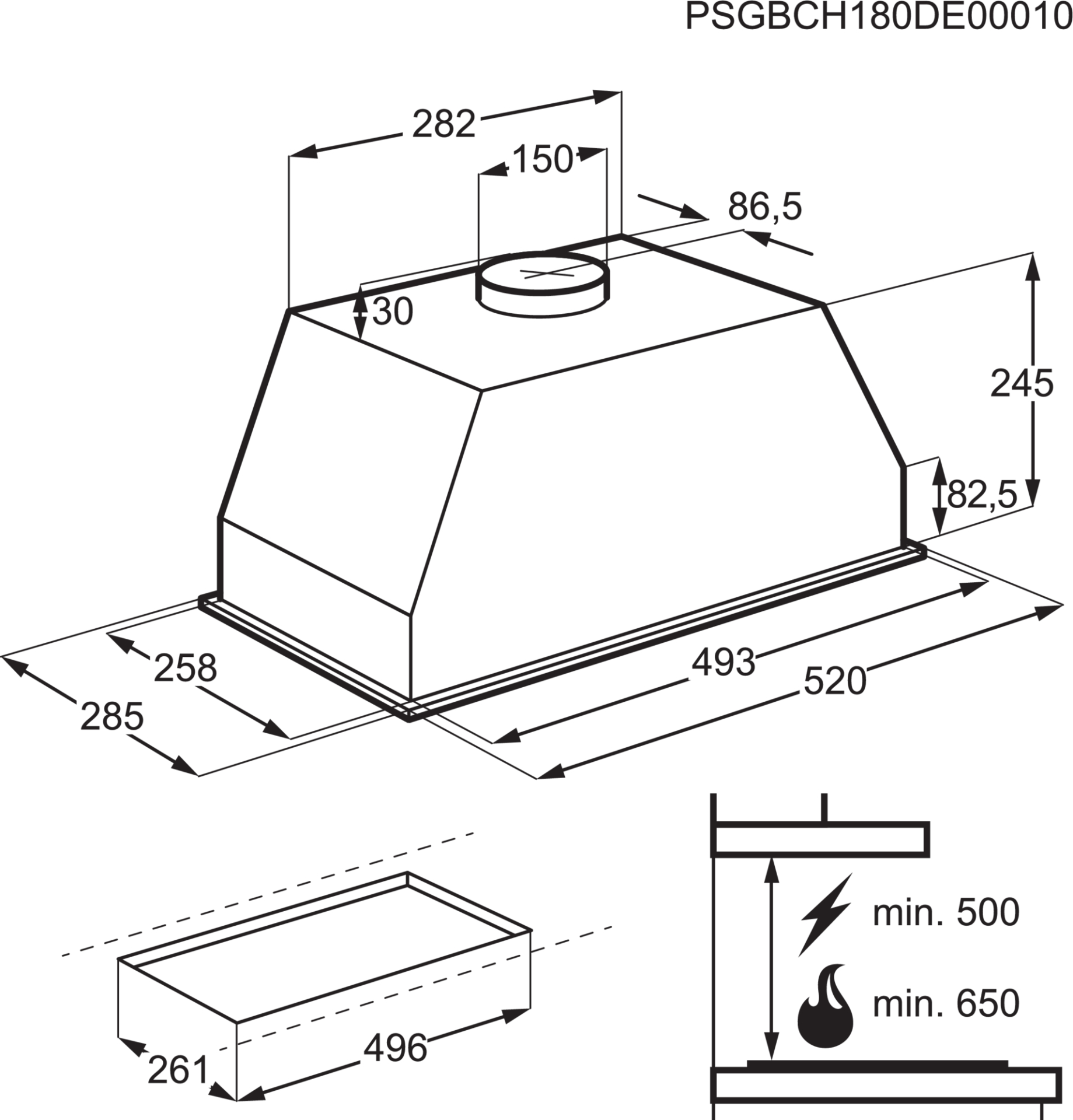 AEG 3000 inbouwgroep - 52cm - DGB2531M
