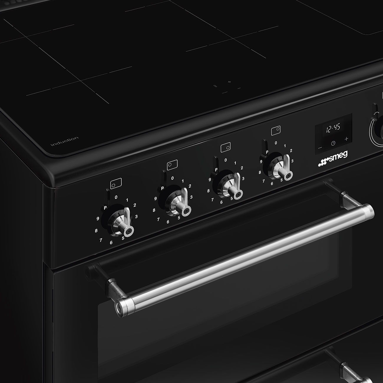 SMEG fornuis met inductie kookplaat - 90cm - CX93IMBL