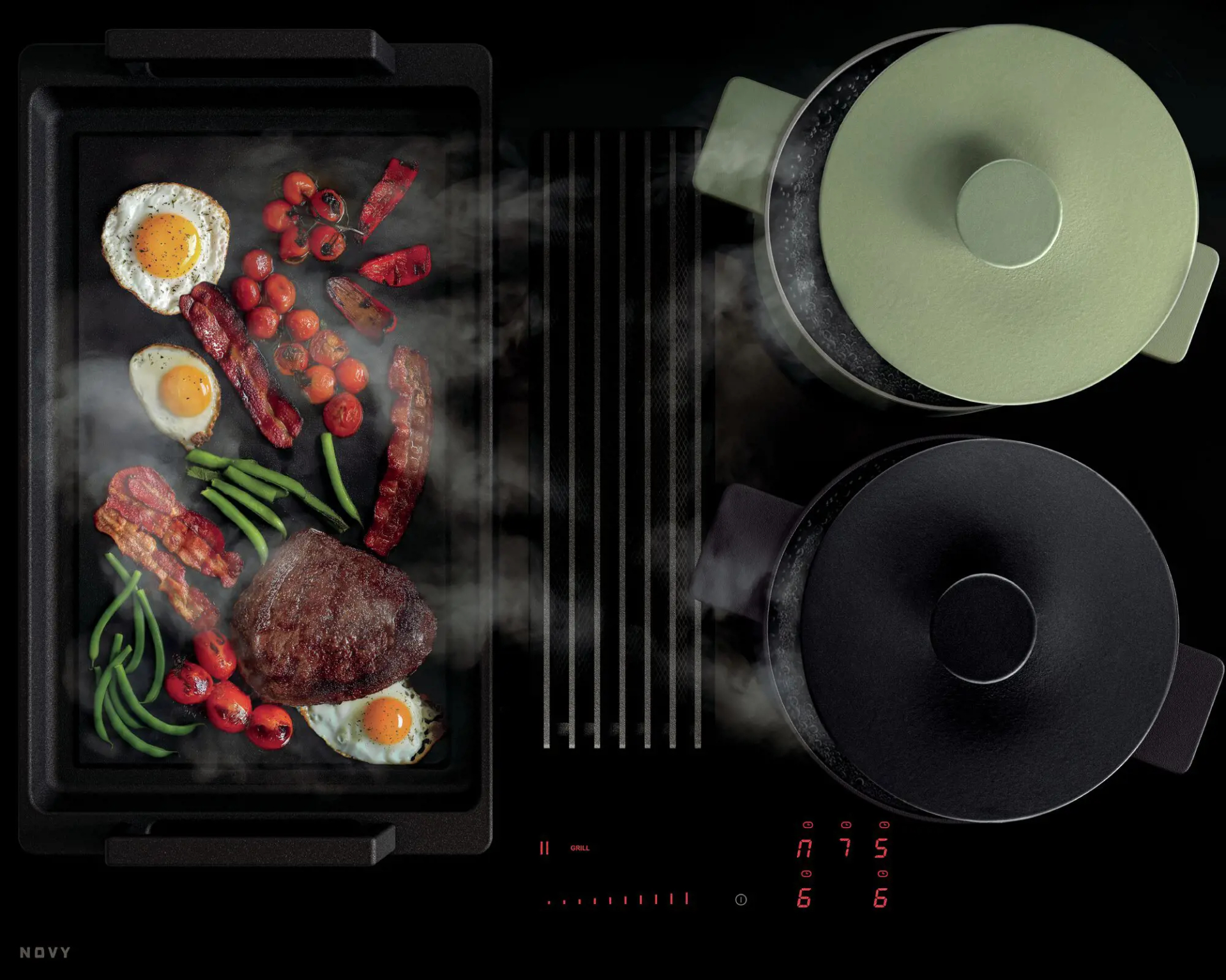 NOVY EASY kookplaat met afzuiging - 65cm - 1881
