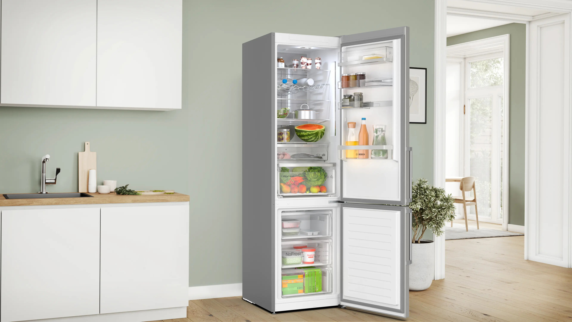 BOSCH SERIE 6 Vrijstaande koel-vriescombinatie - KGN39AIBT