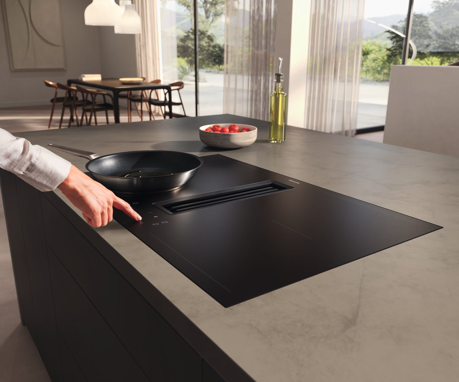 MIELE kookplaat met afzuiging - 80cm - KMDA7876FLMATTFINISHMASW