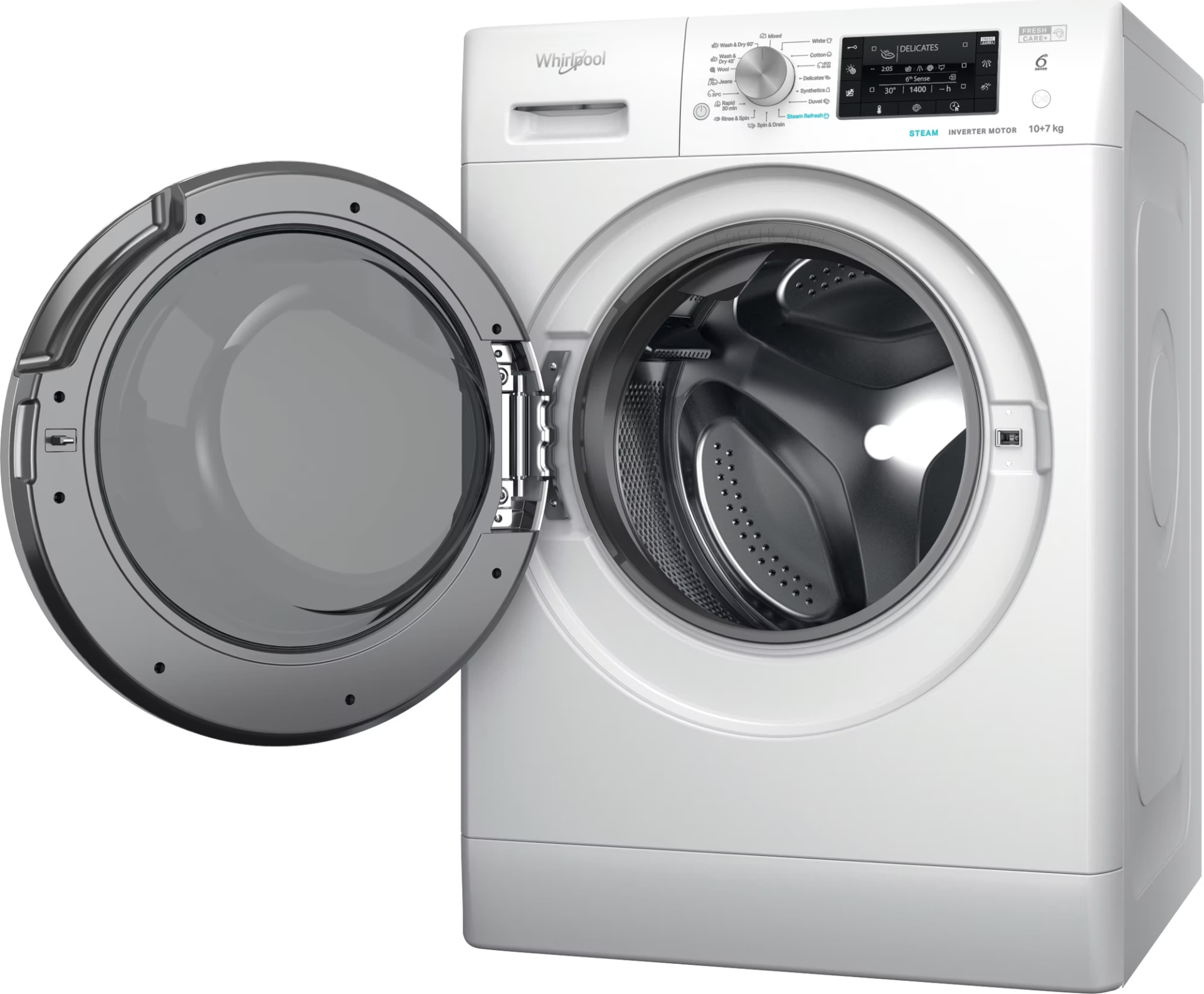 WHIRLPOOL Was-droogcombinatie 7 kg - FFWDD1076258SVEE