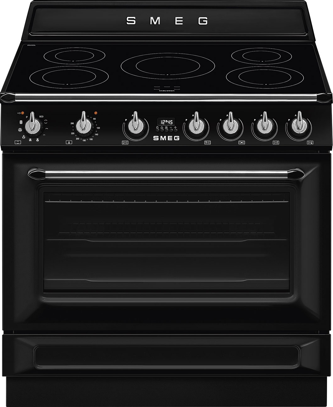 SMEG fornuis met inductie kookplaat - 90cm - TR90IPBL