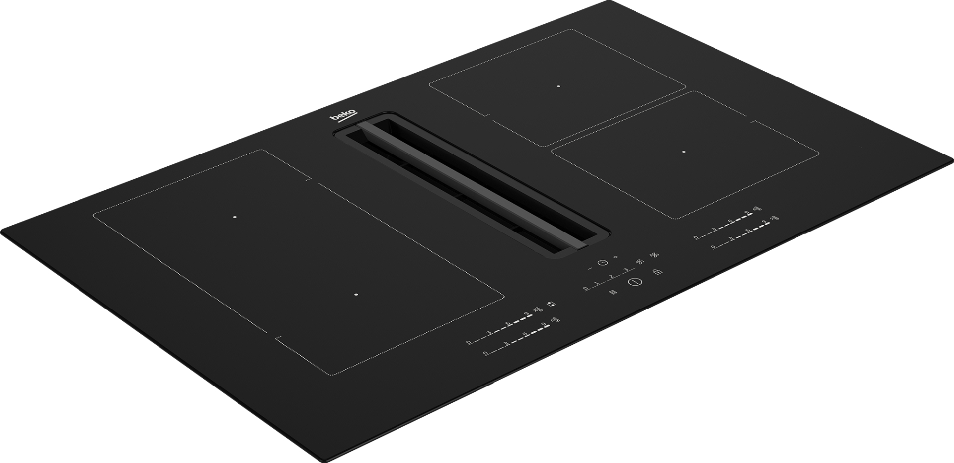 BEKO kookplaat met afzuiging - 80cm - HIXI84700UF